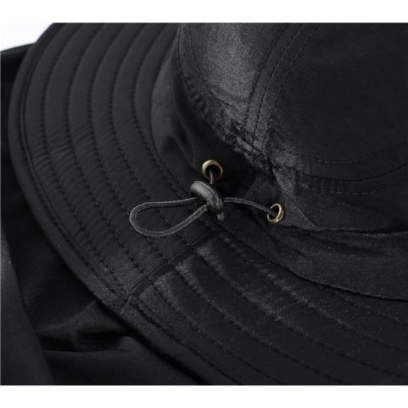 Mens UPF 50+ Sun Protection Cap Wide Brim Fishing Hat with Neck Flap Hiking - Picture 7 of 7